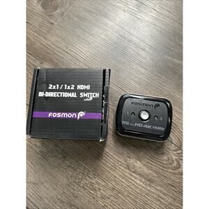Fosmon 2-Port HDMI Switch UHD 4K 60Hz, 2x1 / 1x2 Bi-Directional HDMI Switch